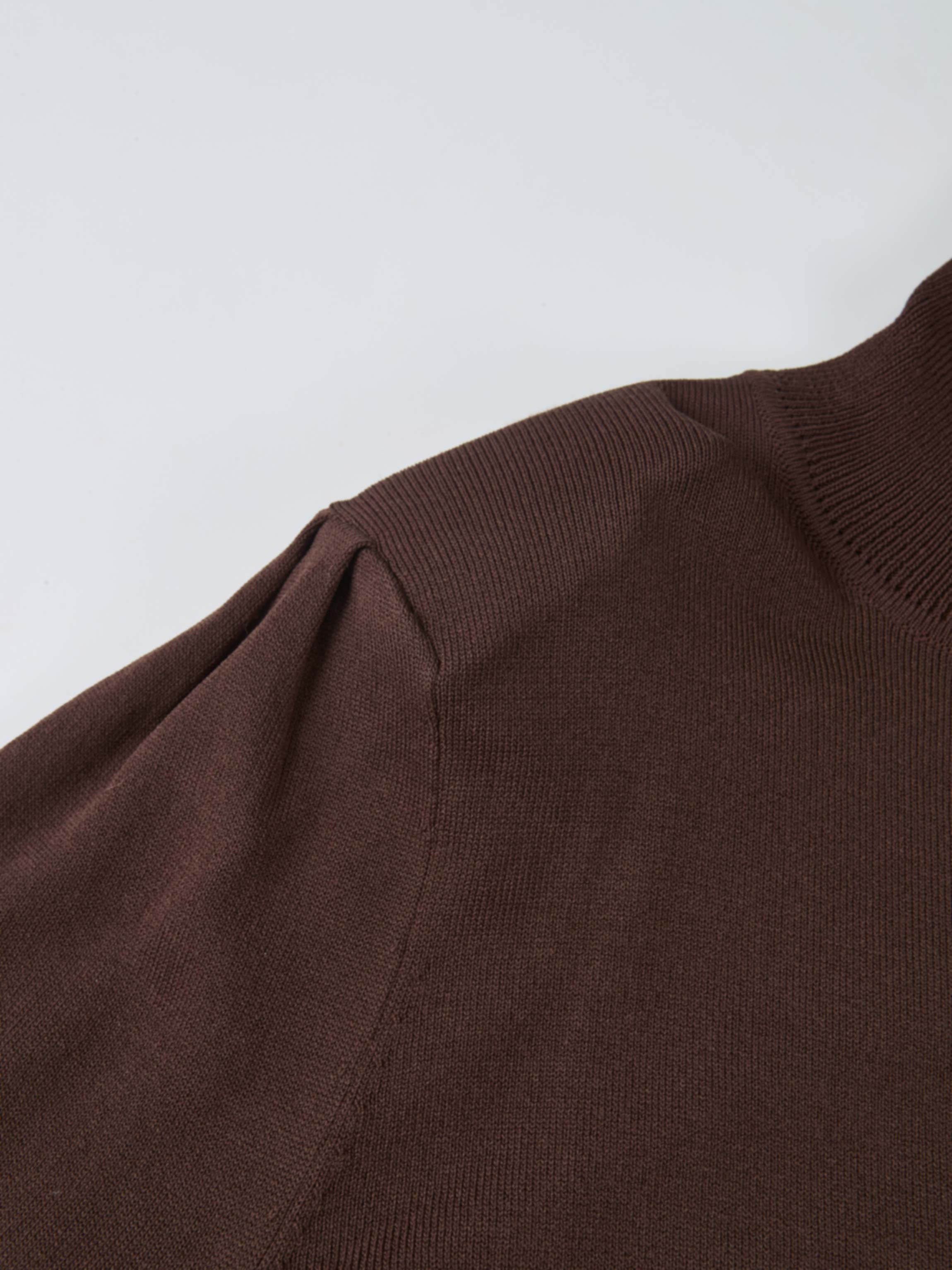 Shoulder Detail Turtleneck - Brown