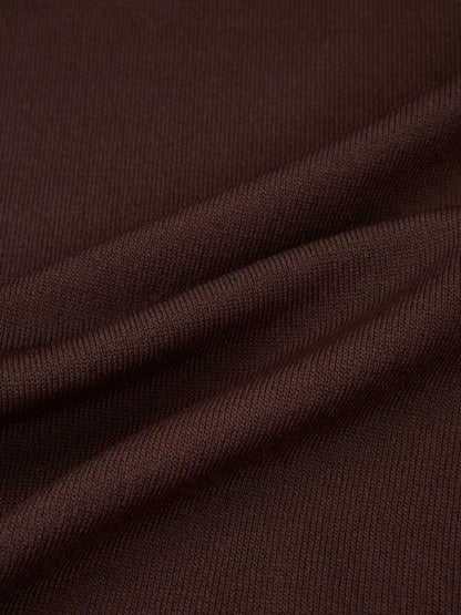 Shoulder Detail Turtleneck - Brown