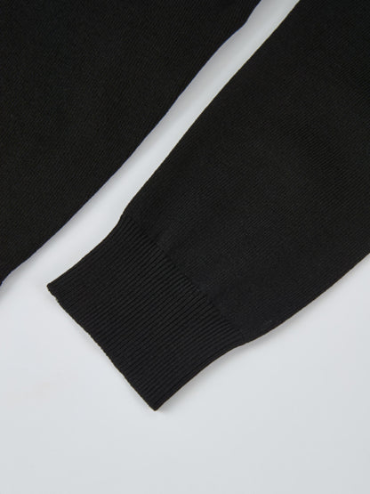 Shoulder Detail Turtleneck - Black
