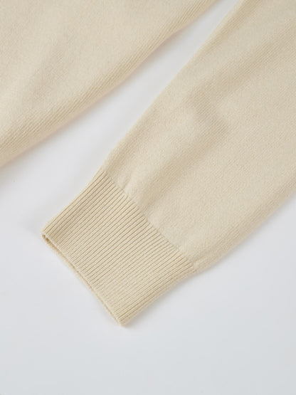 Shoulder Detail Turtleneck - Cream