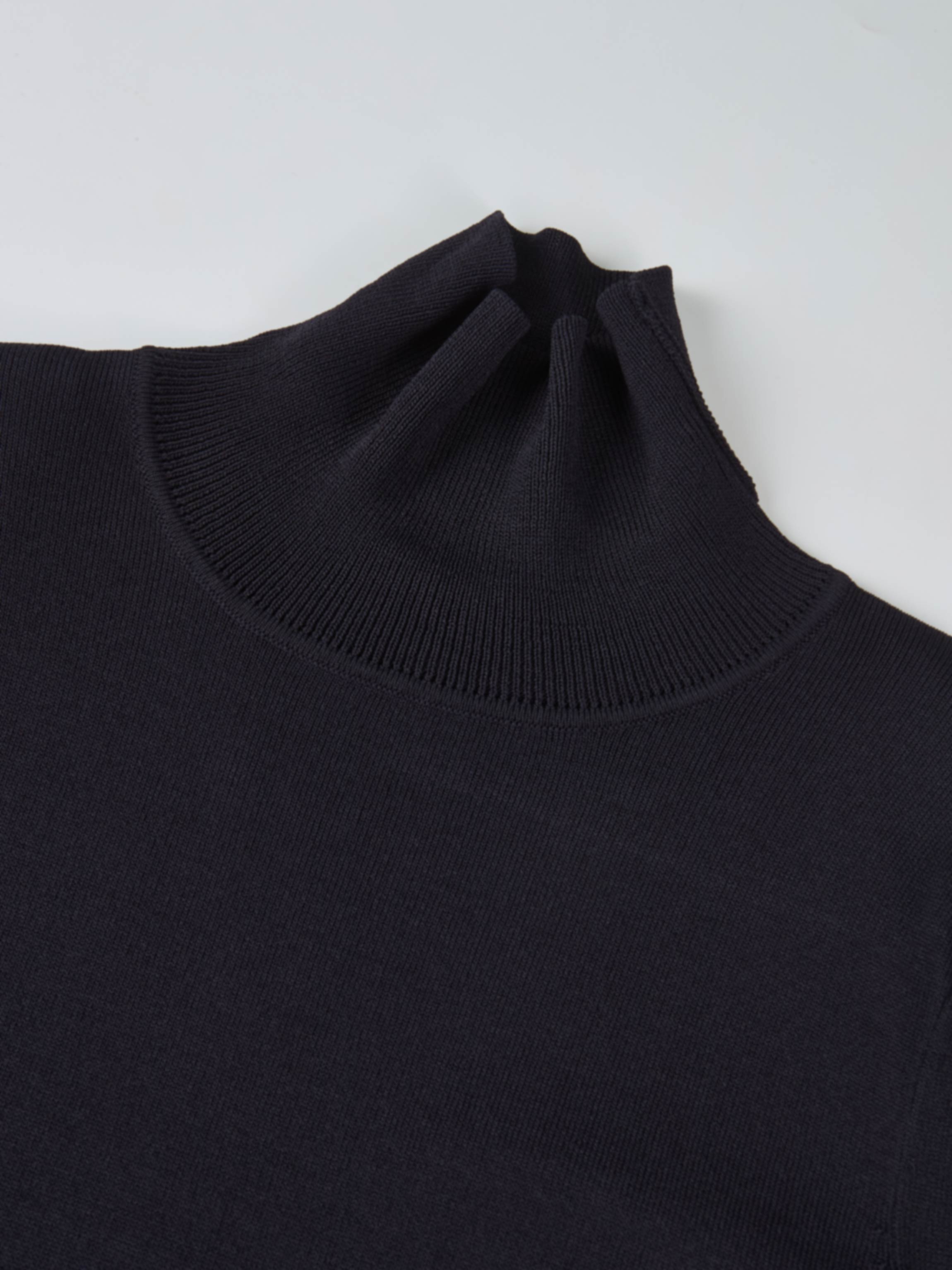 Shoulder Detail Turtleneck - Navy