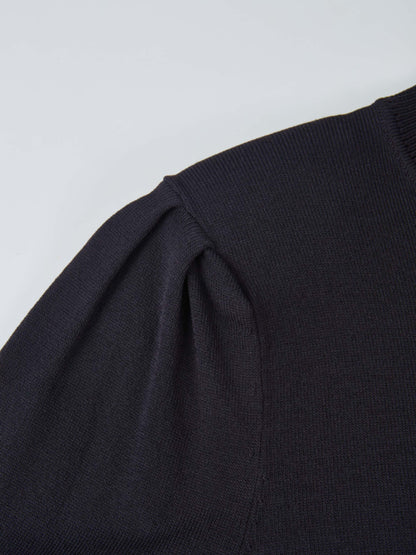 Shoulder Detail Turtleneck - Navy