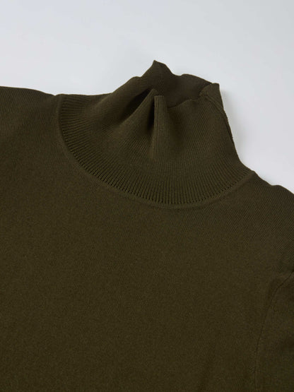 Shoulder Detail Turtleneck - Olive