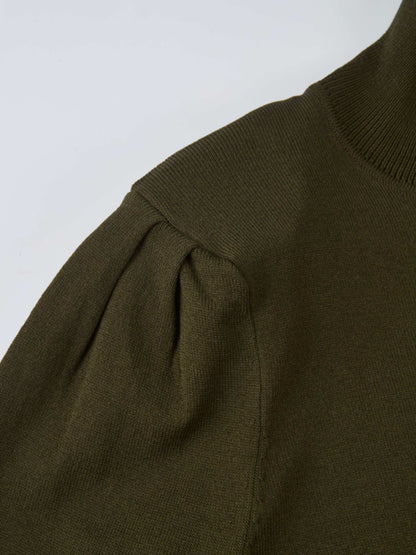 Shoulder Detail Turtleneck - Olive