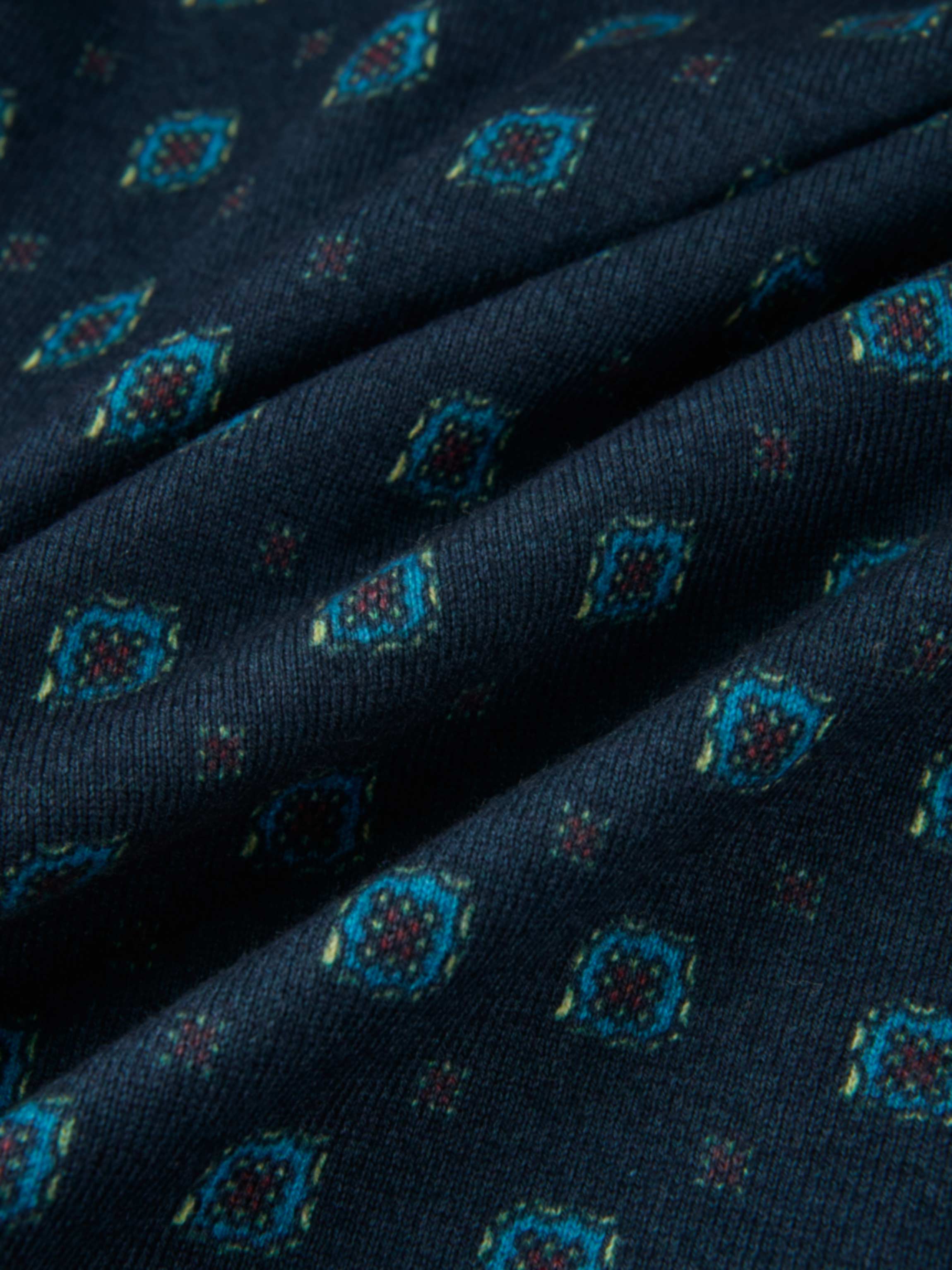 Printed Cardigan - Navy Geometric
