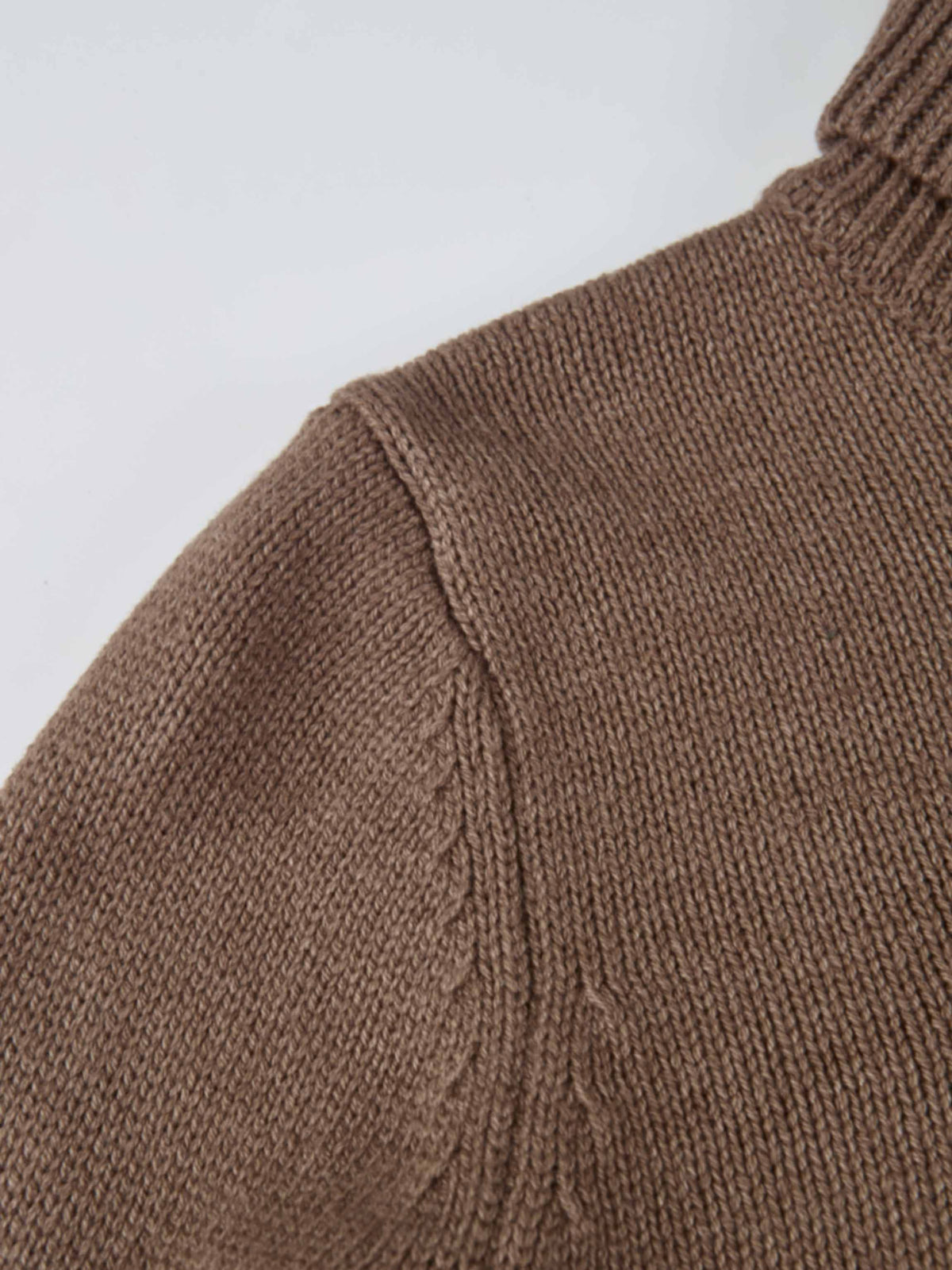 Front Cable Crop Turtleneck Sweater - Warm Taupe