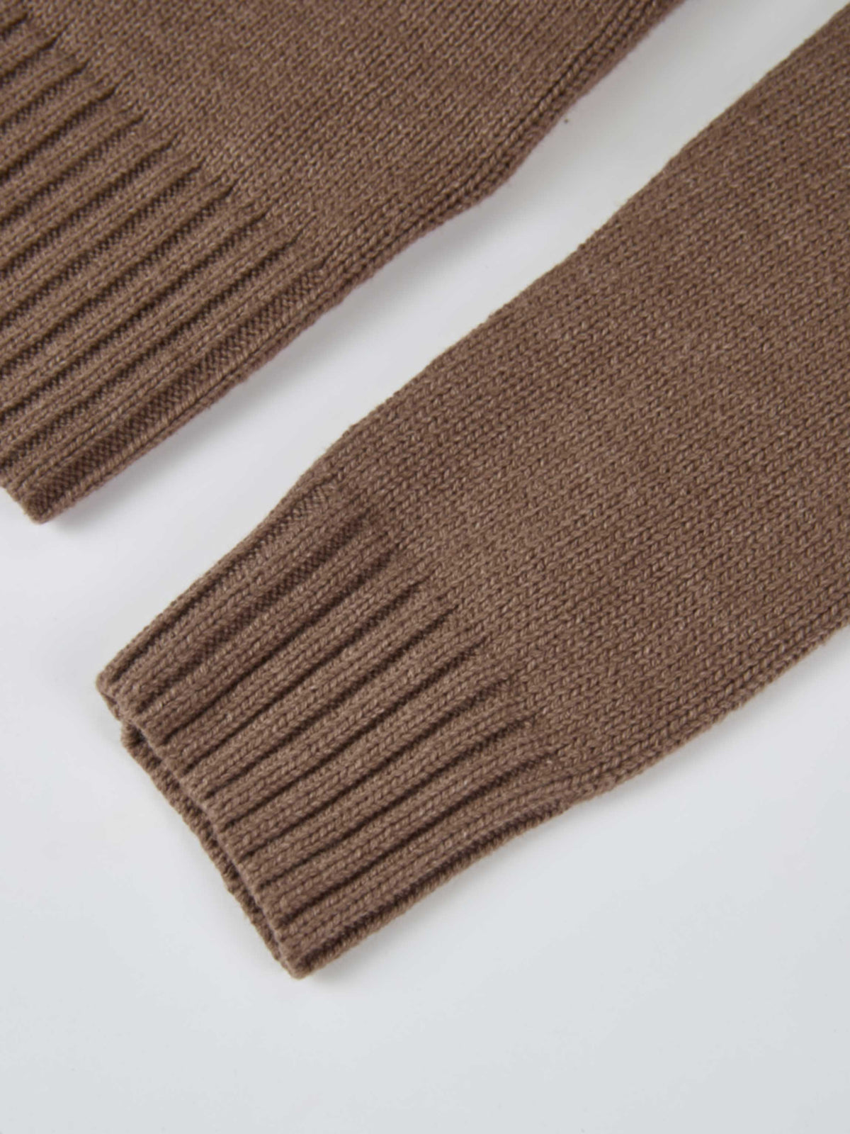 Front Cable Crop Turtleneck Sweater - Warm Taupe