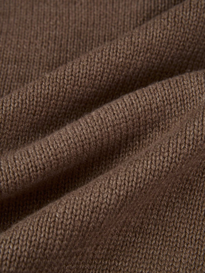 Front Cable Crop Turtleneck Sweater - Warm Taupe