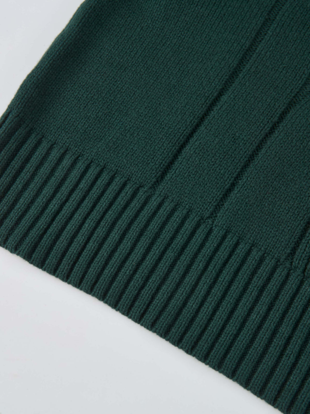 Front Cable Crop Turtleneck Sweater - Green
