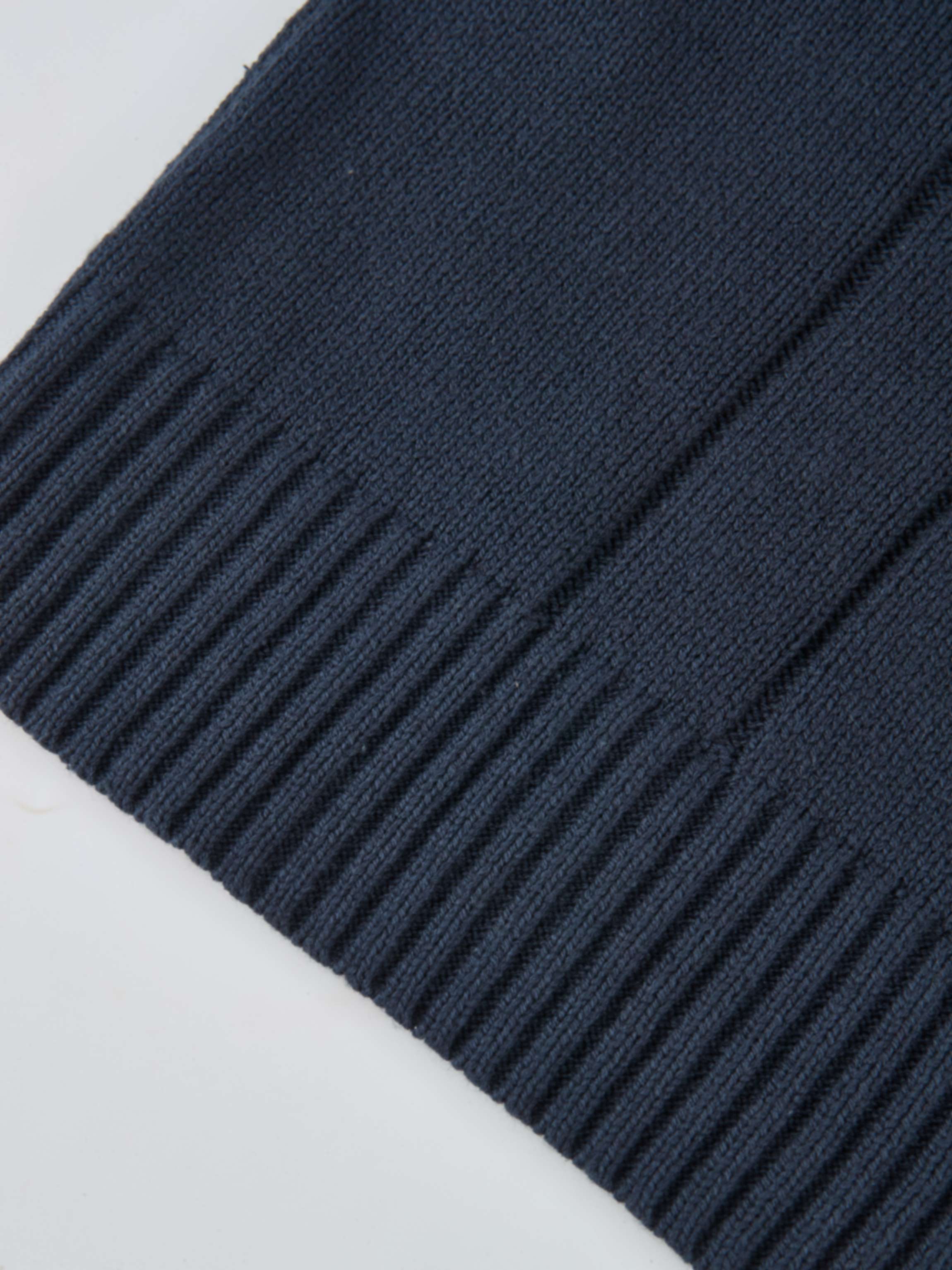 Front Cable Crop Turtleneck Sweater - Navy