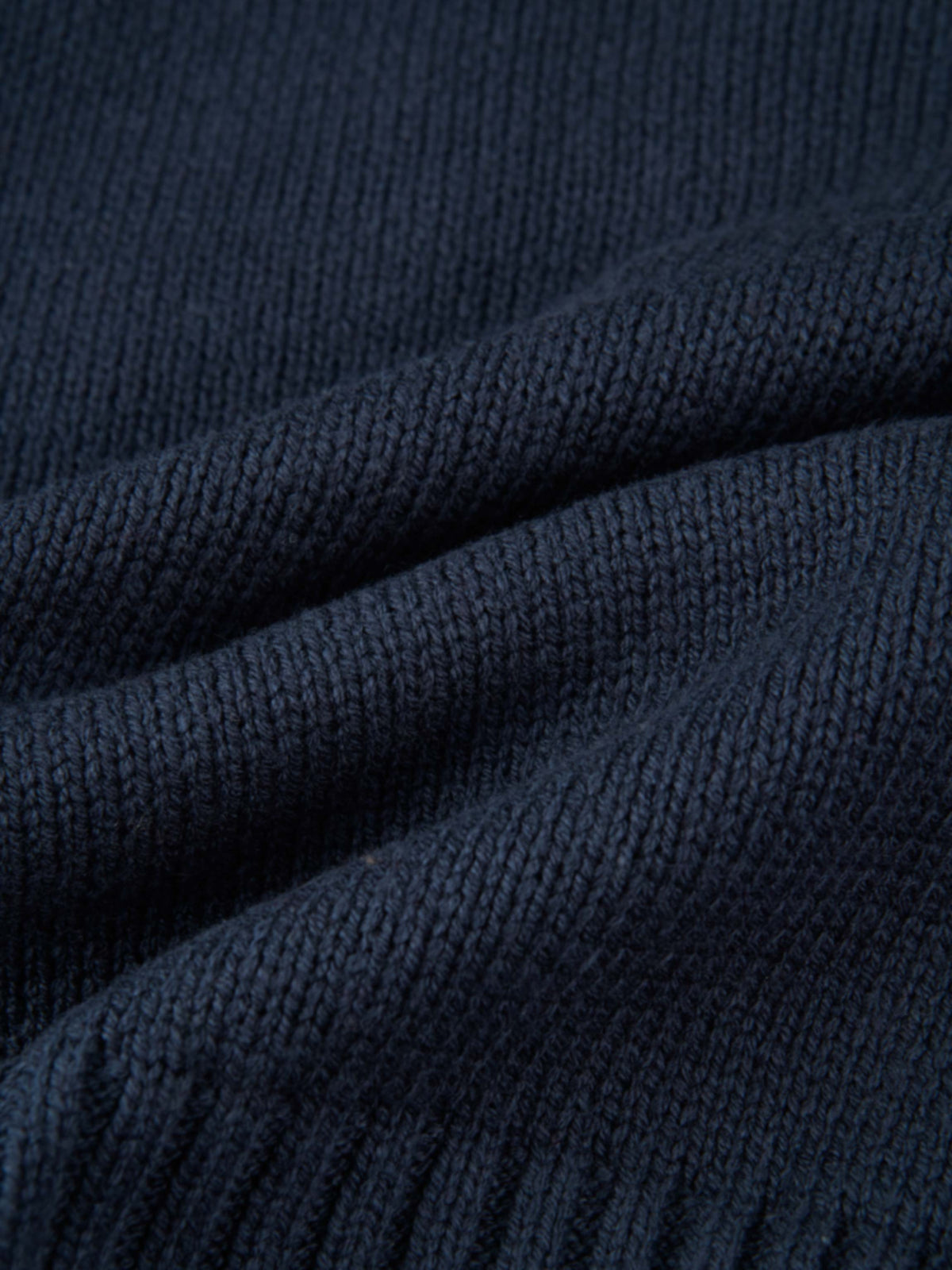 Front Cable Crop Turtleneck Sweater - Navy