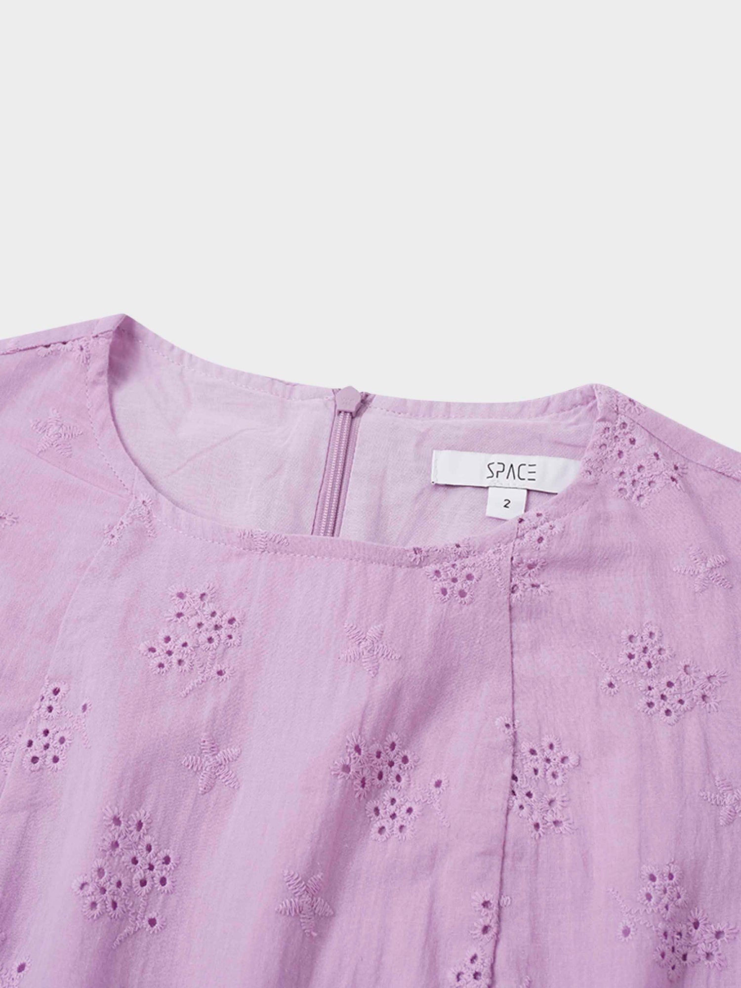 Asymmetrical Hem Eyelet Dress-Lavender