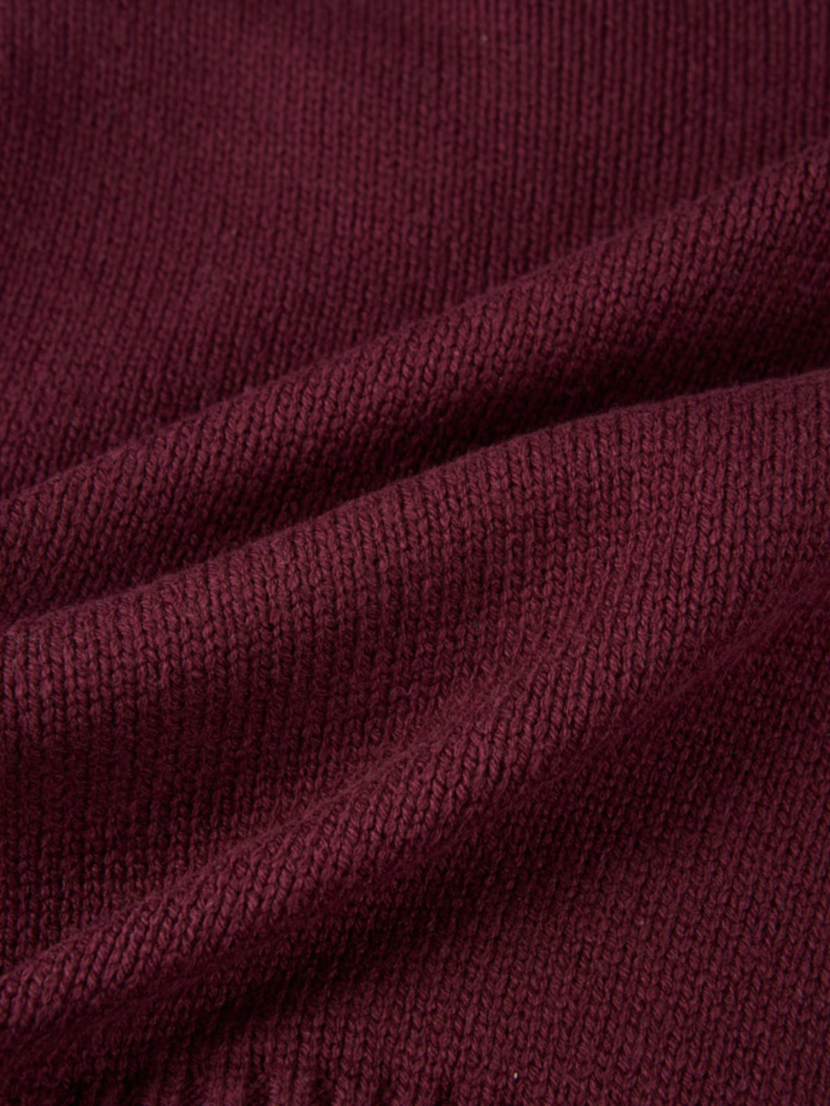 Front Cable Crop Turtleneck Sweater - Burgundy