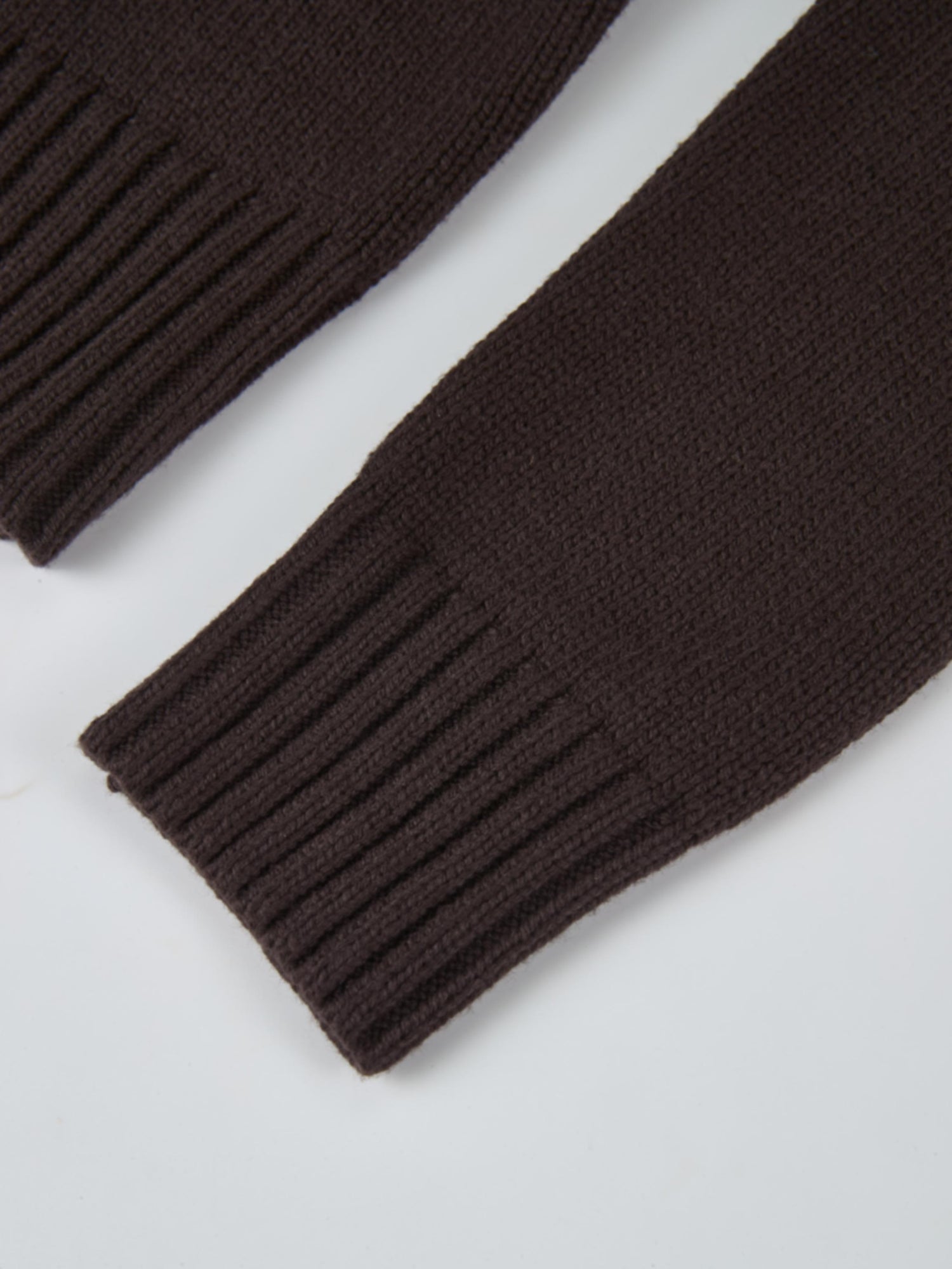 Front Cable Crop Turtleneck Sweater - Brown