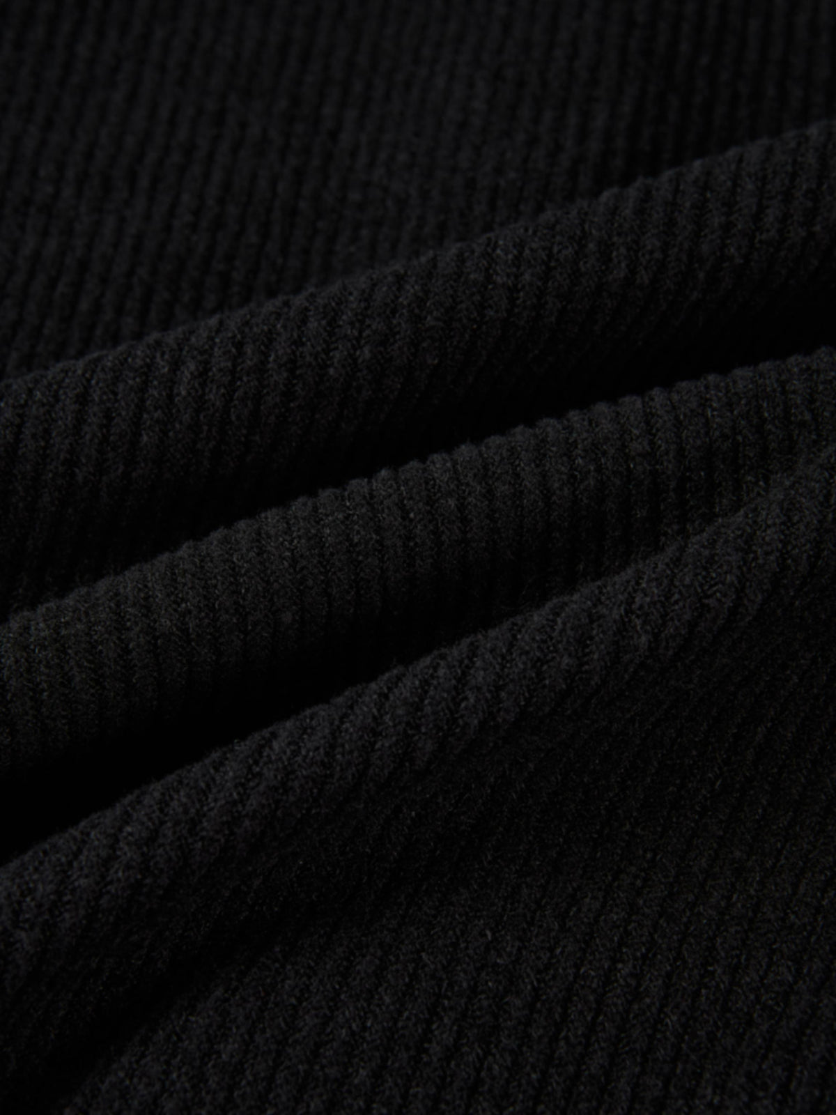 Soft Ribbed Shirtdress - Black