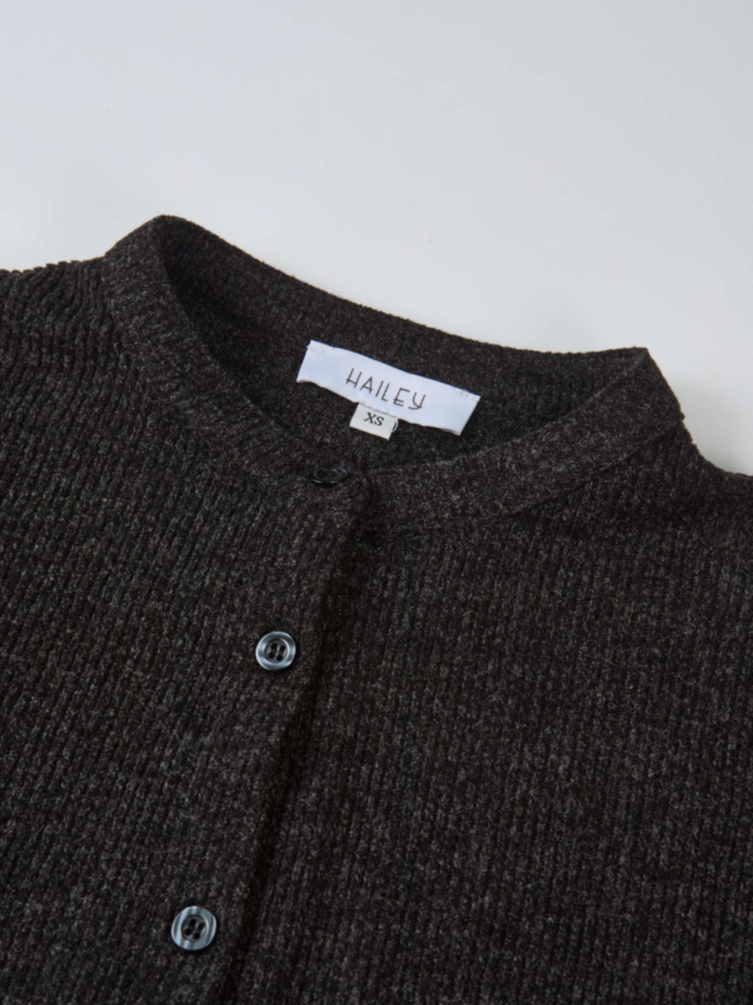 Soft Ribbed Shirtdress - Charcoal Grey