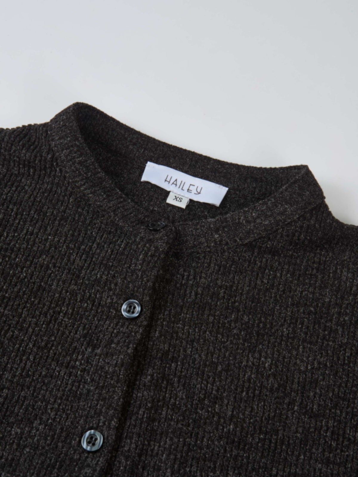 Soft Ribbed Shirtdress - Charcoal Grey