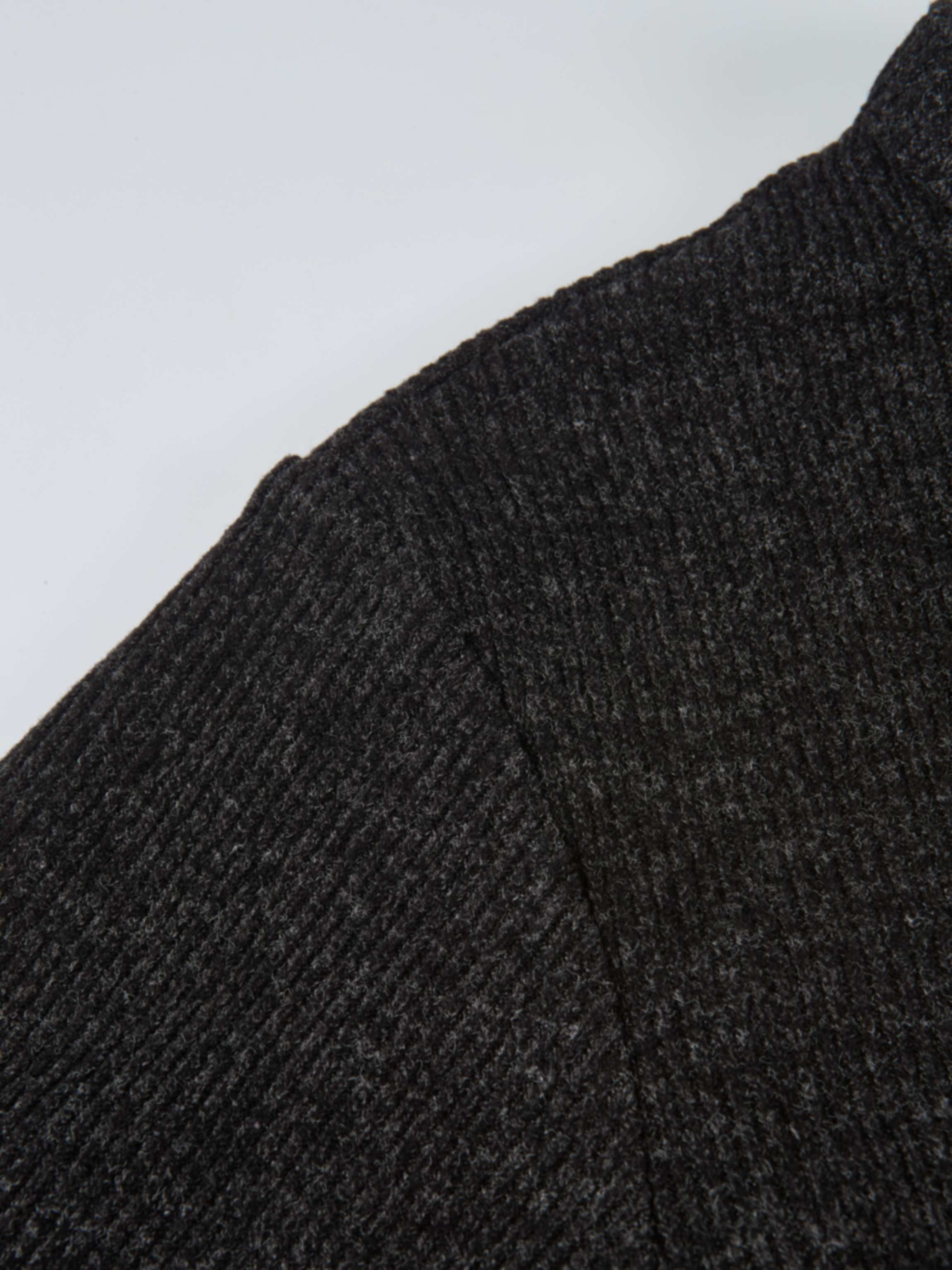 Soft Ribbed Shirtdress - Charcoal Grey
