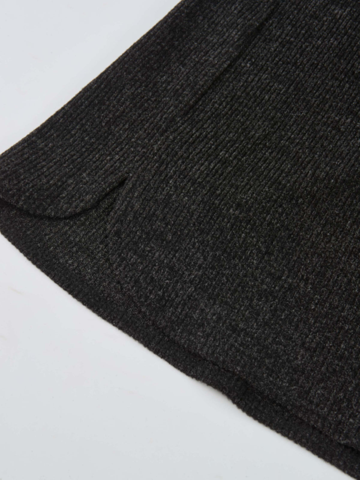 Soft Ribbed Shirtdress - Charcoal Grey