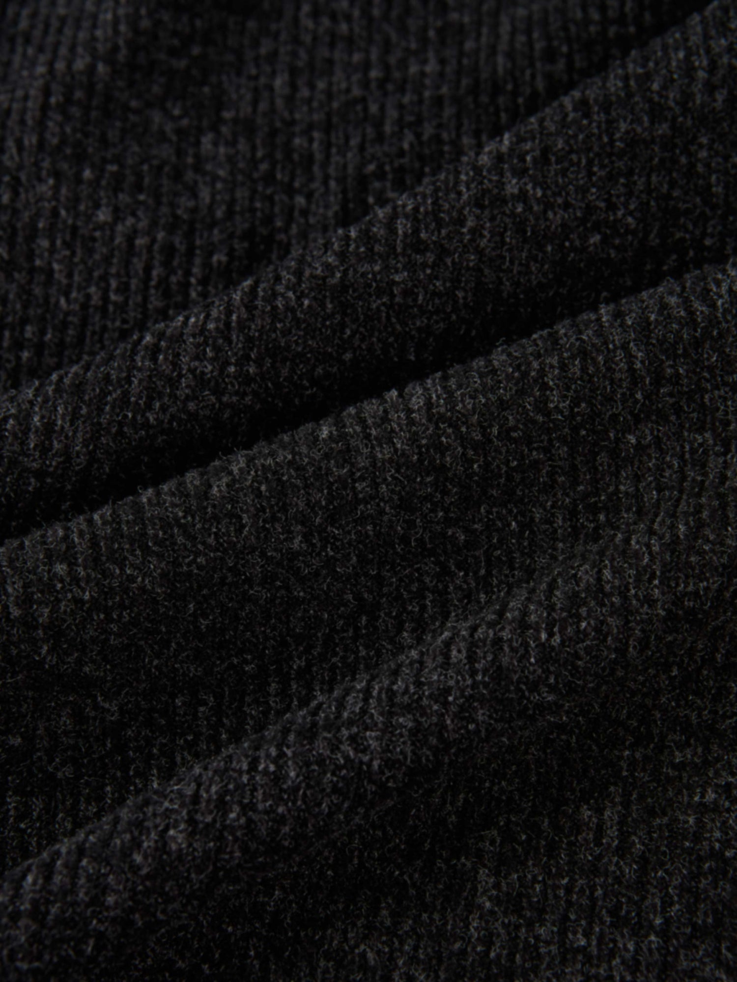 Soft Ribbed Shirtdress - Charcoal Grey