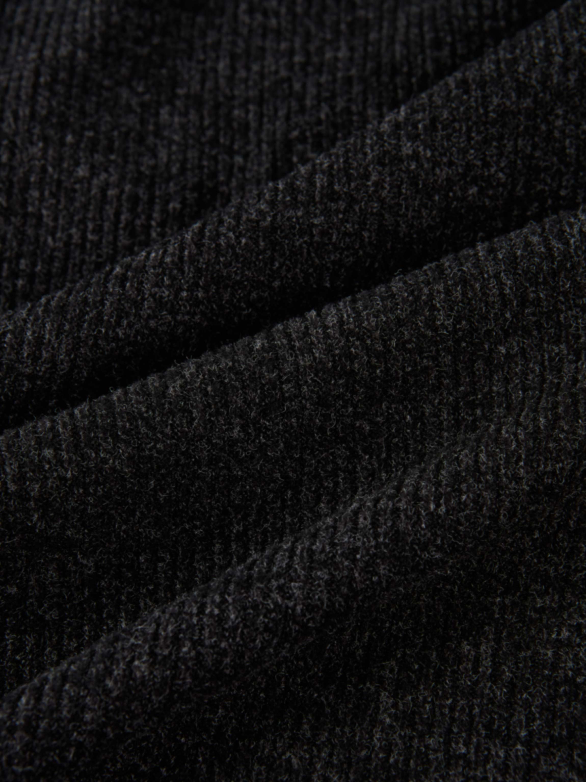Soft Ribbed Shirtdress - Charcoal Grey