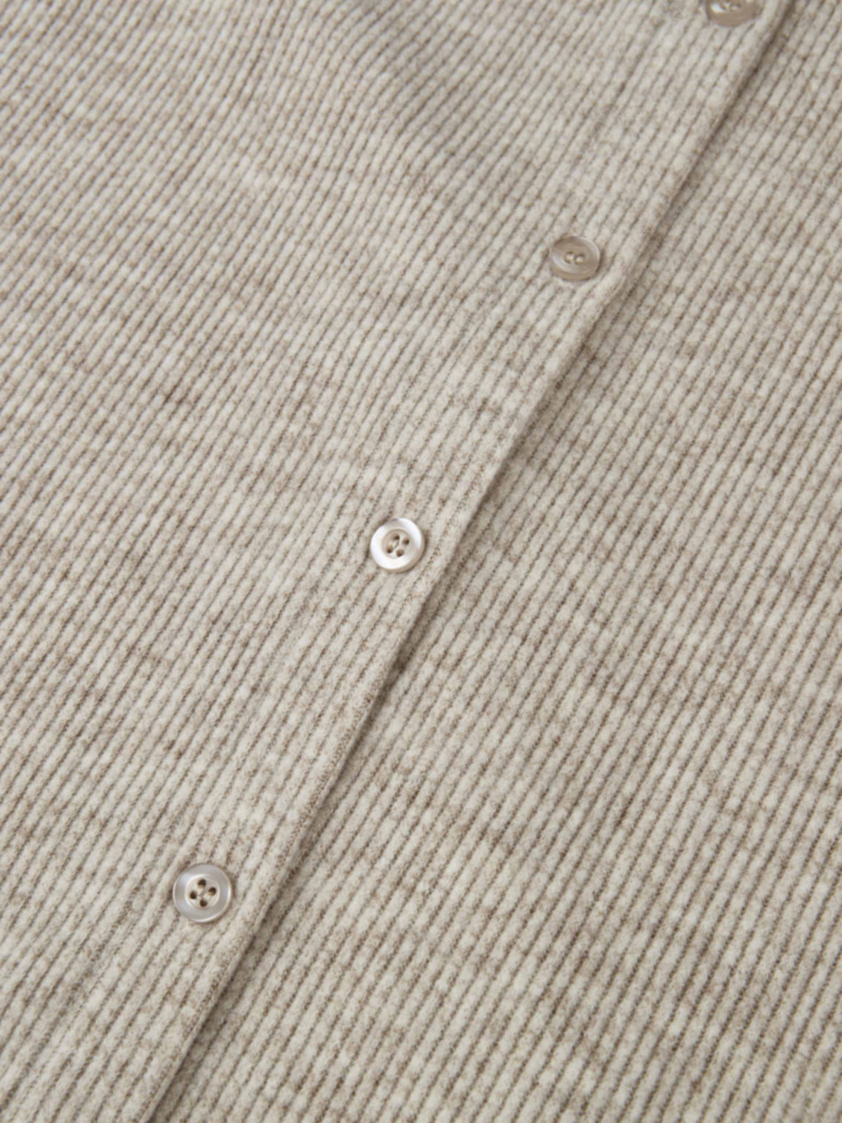 Soft Ribbed Shirtress - Oatmeal