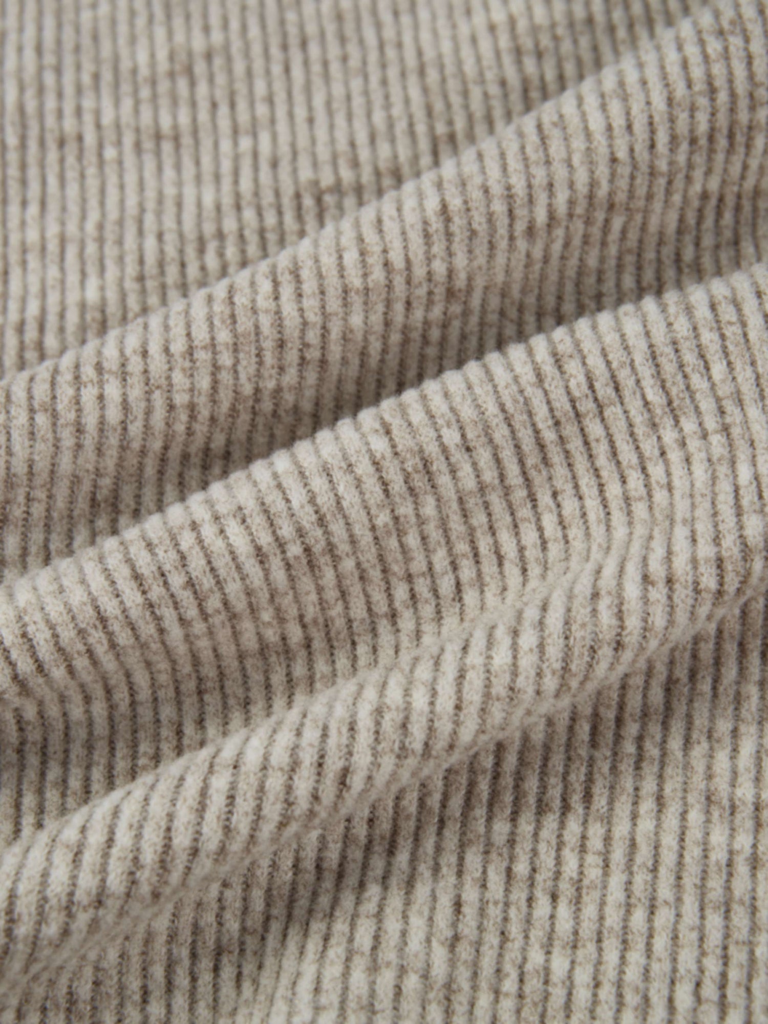 Soft Ribbed Shirtress - Oatmeal