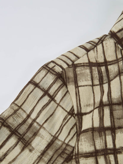 Basic Aline Belted Dress - Brown Sketch