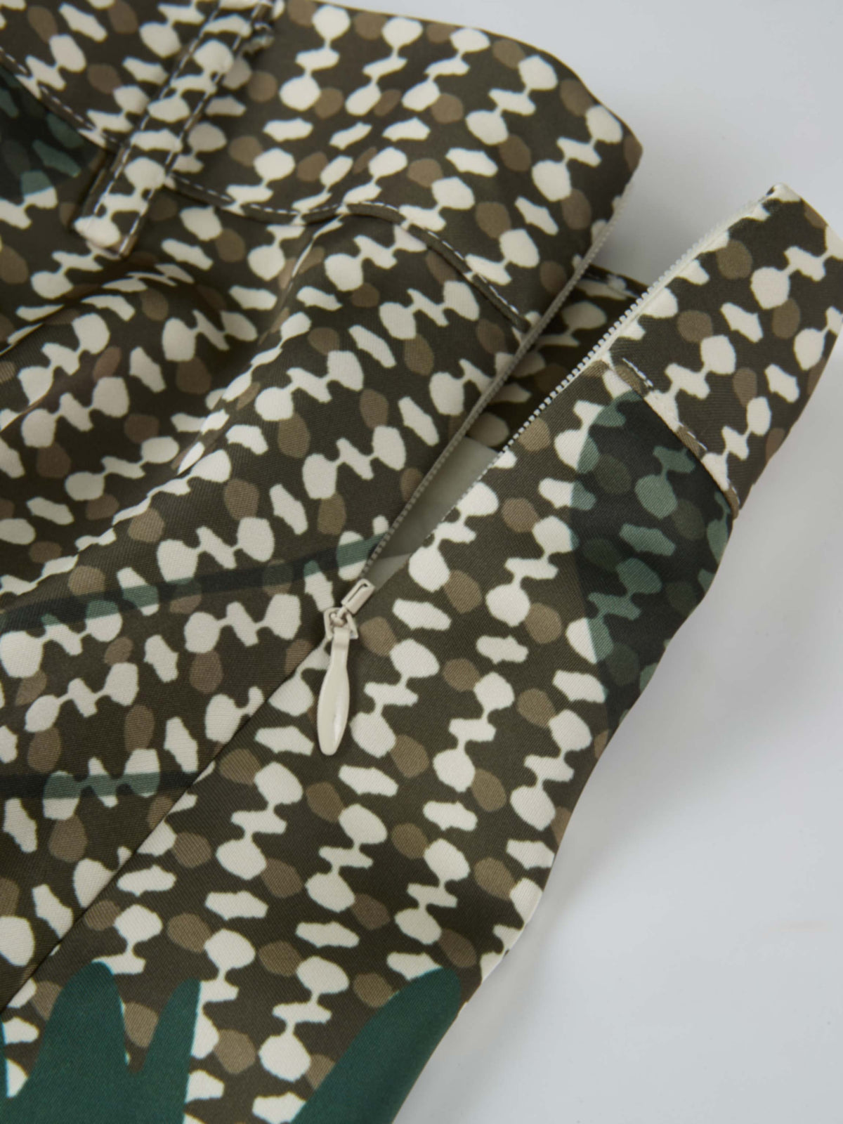 Waisted Maxi Skirt - Olive Floral