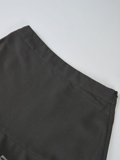 Printed Yoke Circle Skirt - Grey