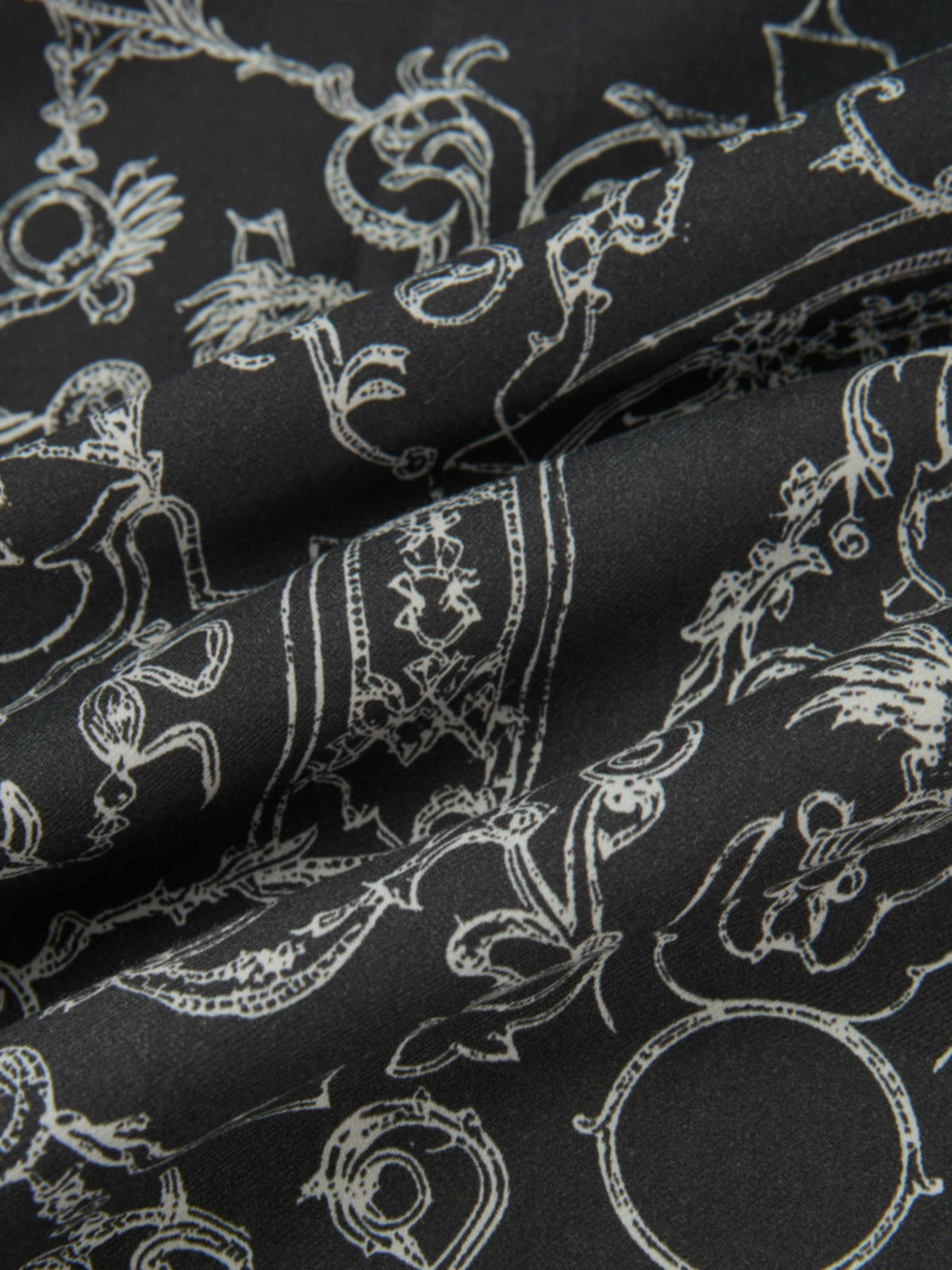 Printed Yoke Circle Skirt - Grey