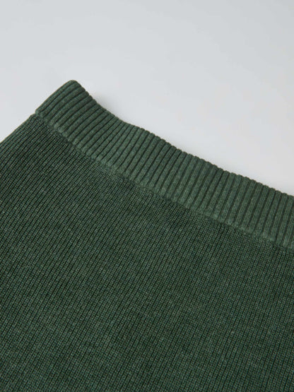 Knit A-Line Skirt - Green