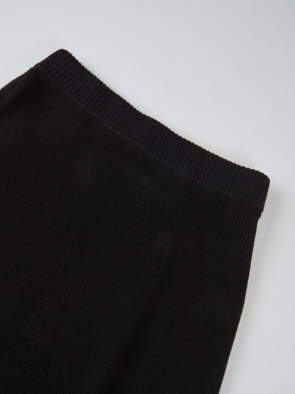 Knit A-Line Skirt - Black