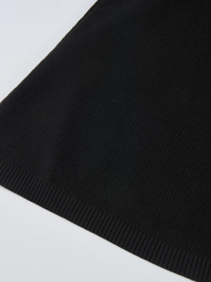 Knit A-Line Skirt - Black