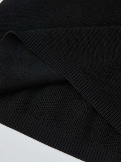 Knit A-Line Skirt - Black
