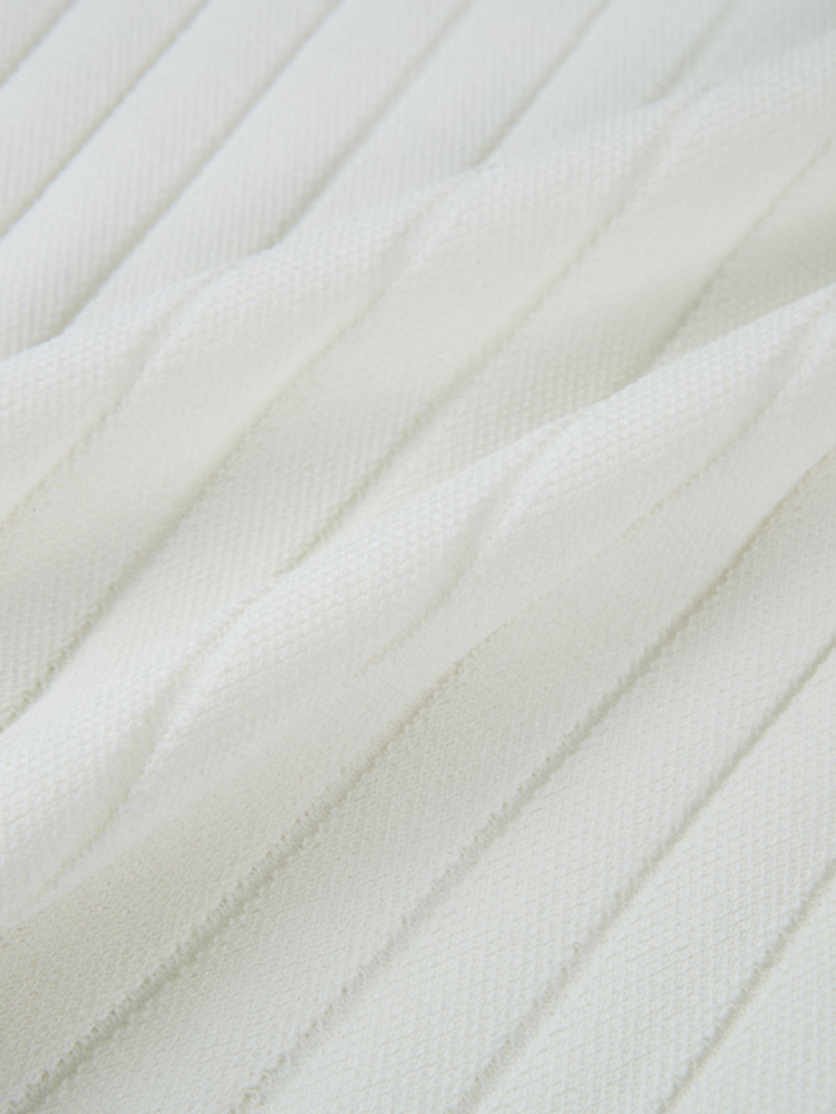 Silk Knit Ribbed Cardigan 17"- Cream