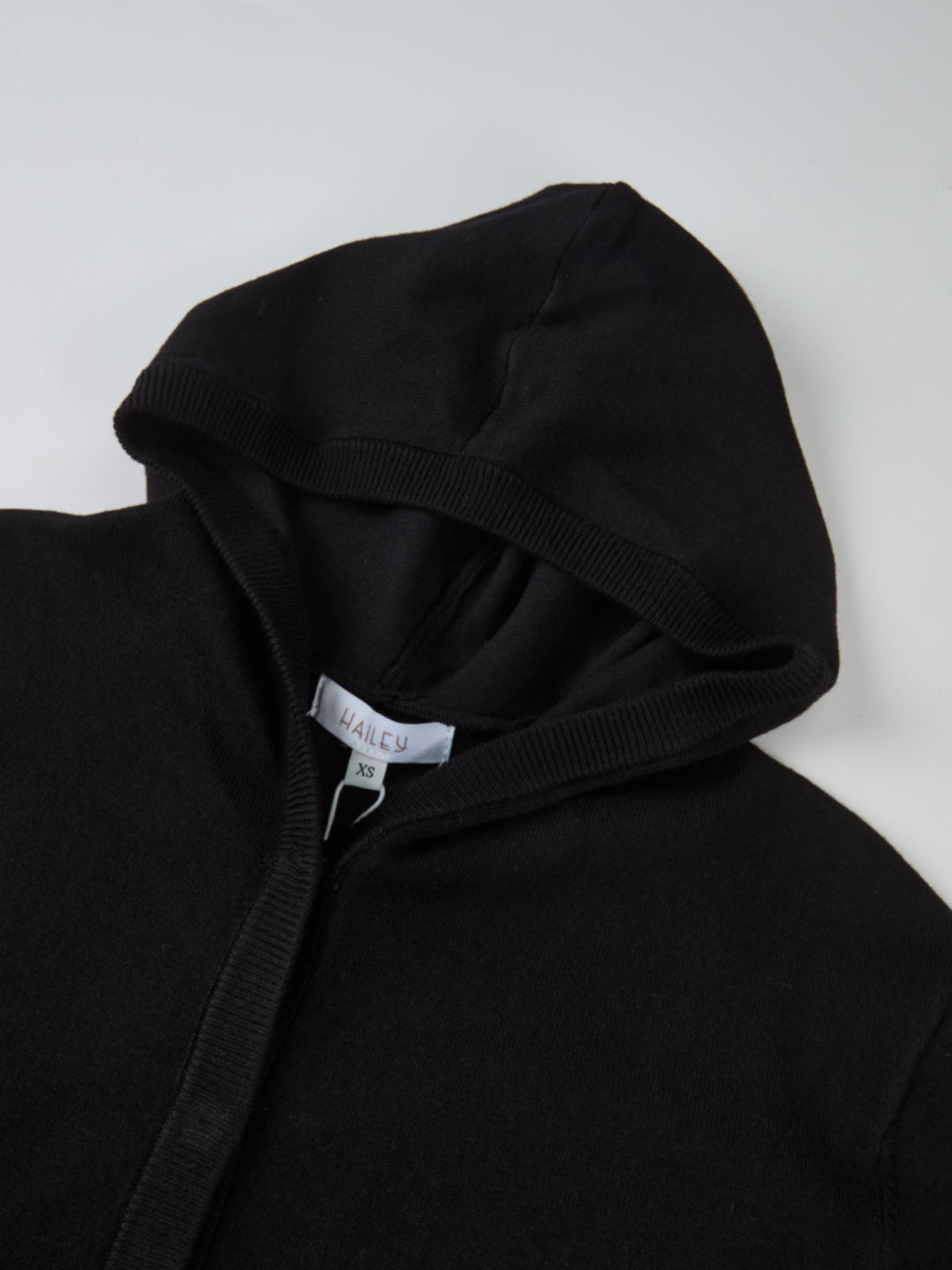 Soft Knit Hoodie Cardigan - Black