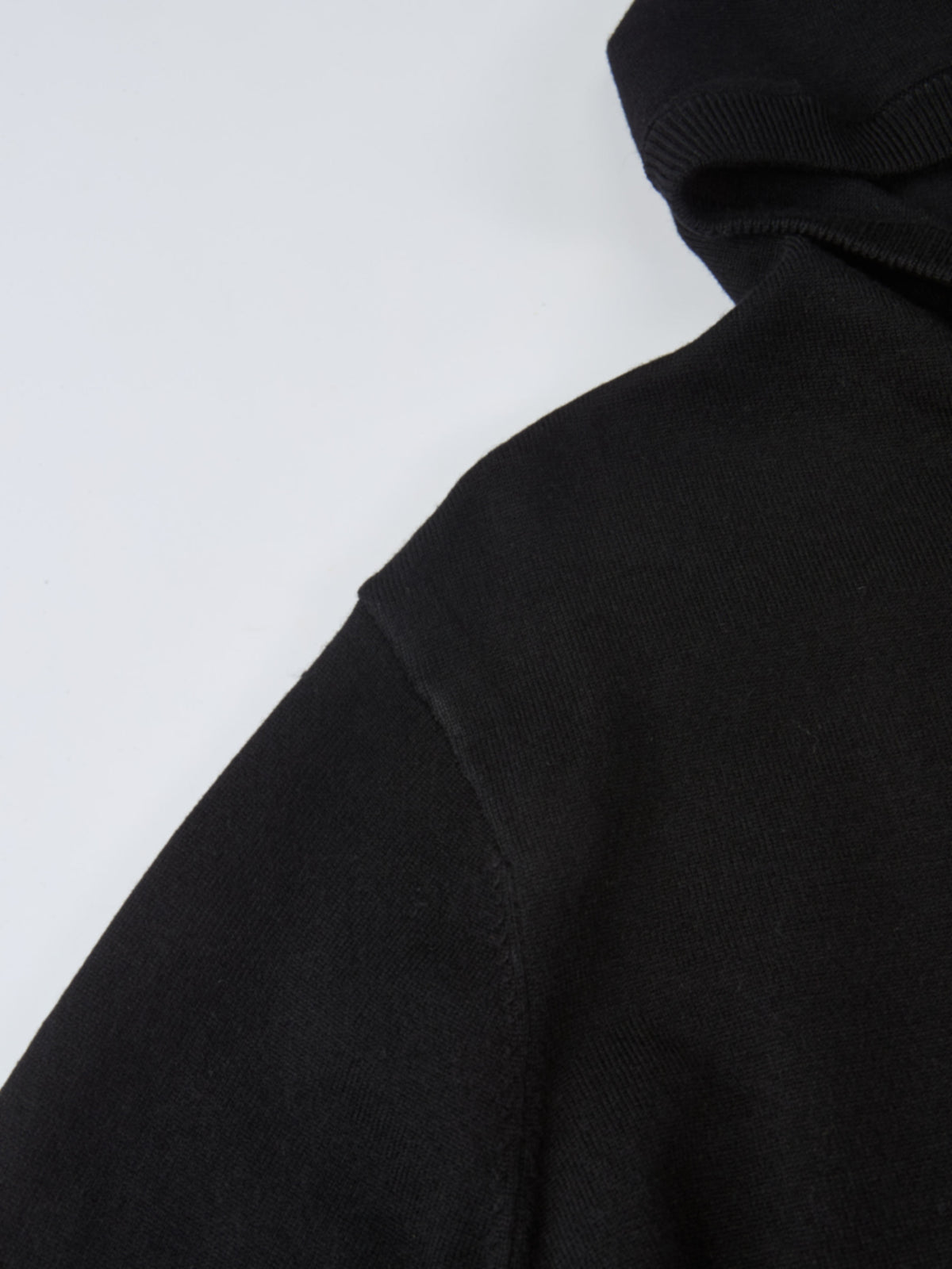 Soft Knit Hoodie Cardigan - Black