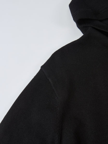 Soft Knit Hoodie Cardigan - Black