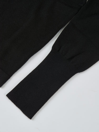 Soft Knit Hoodie Cardigan - Black