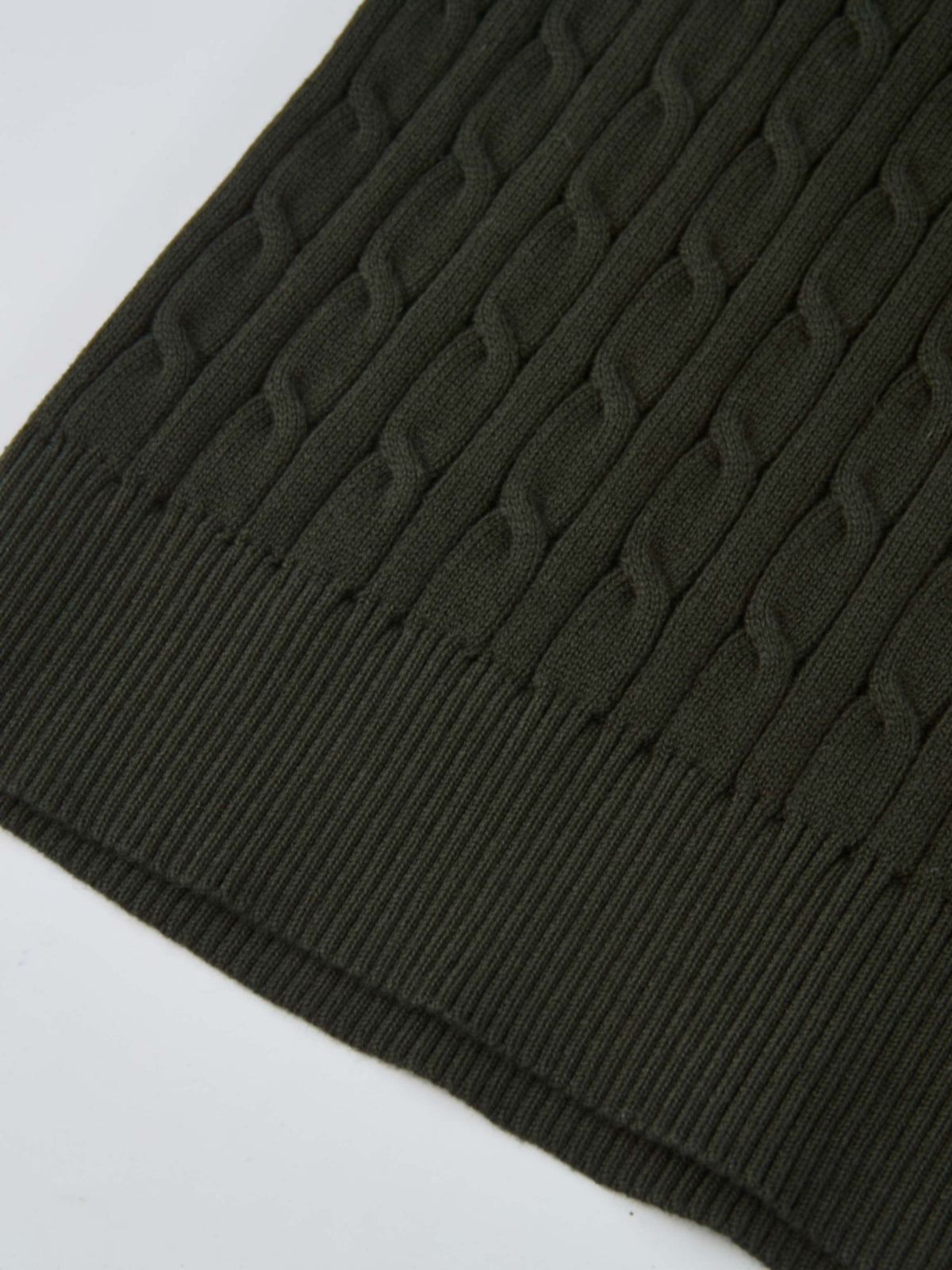 Collared Cable Sweater - Green