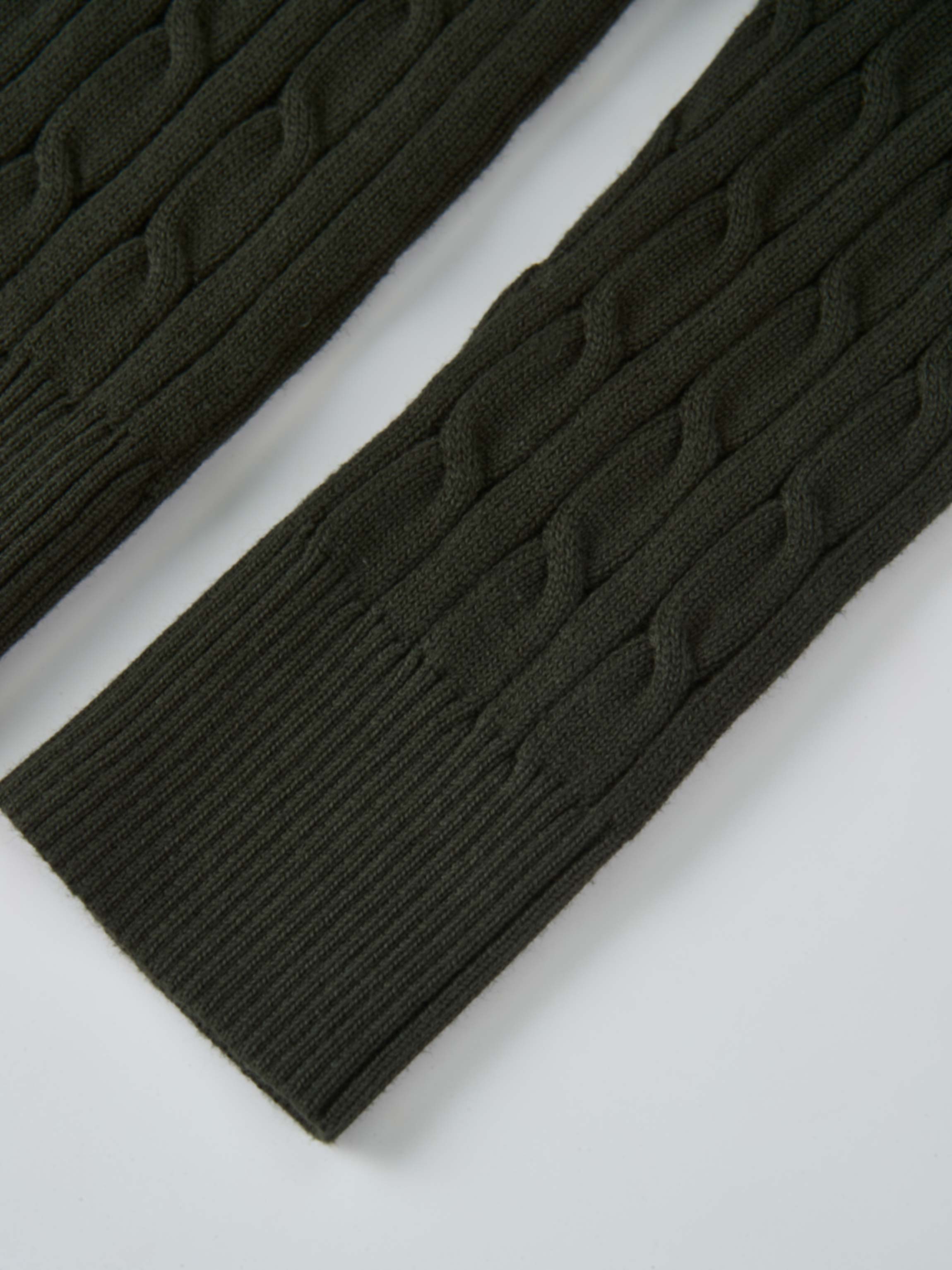 Collared Cable Sweater - Green