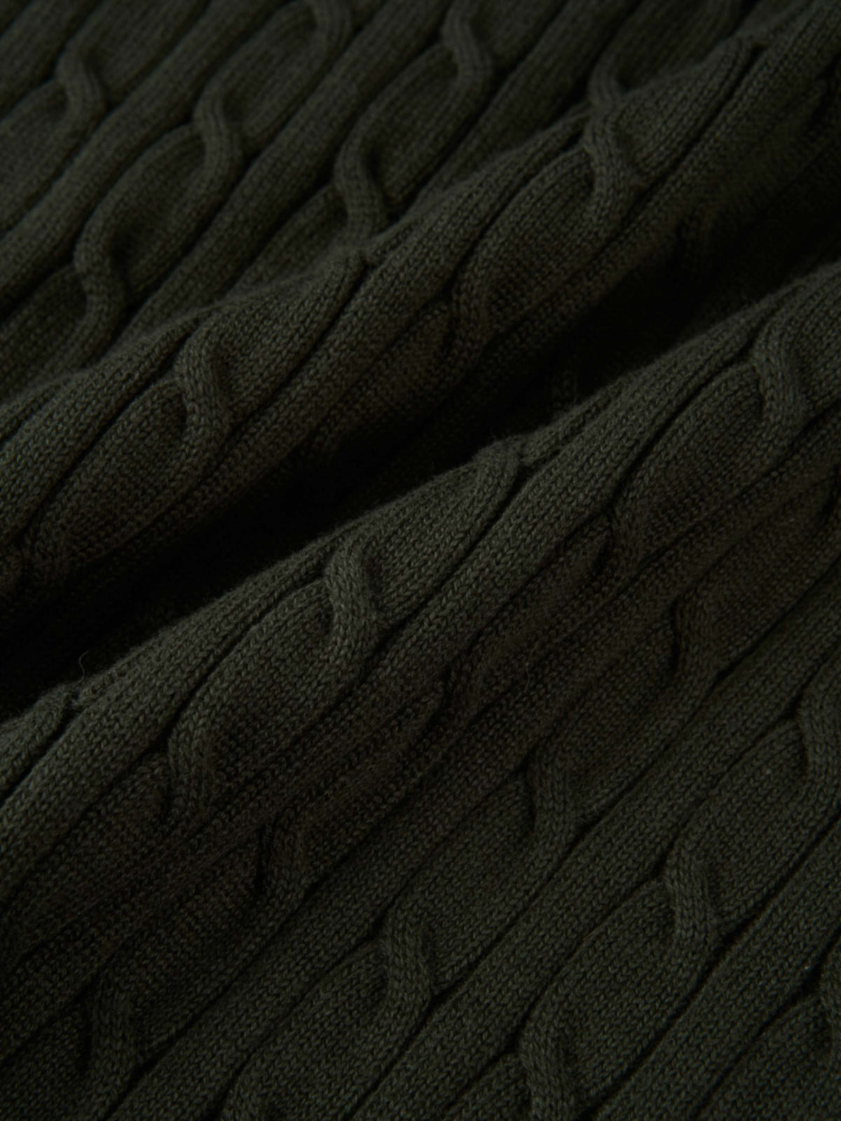 Collared Cable Sweater - Green