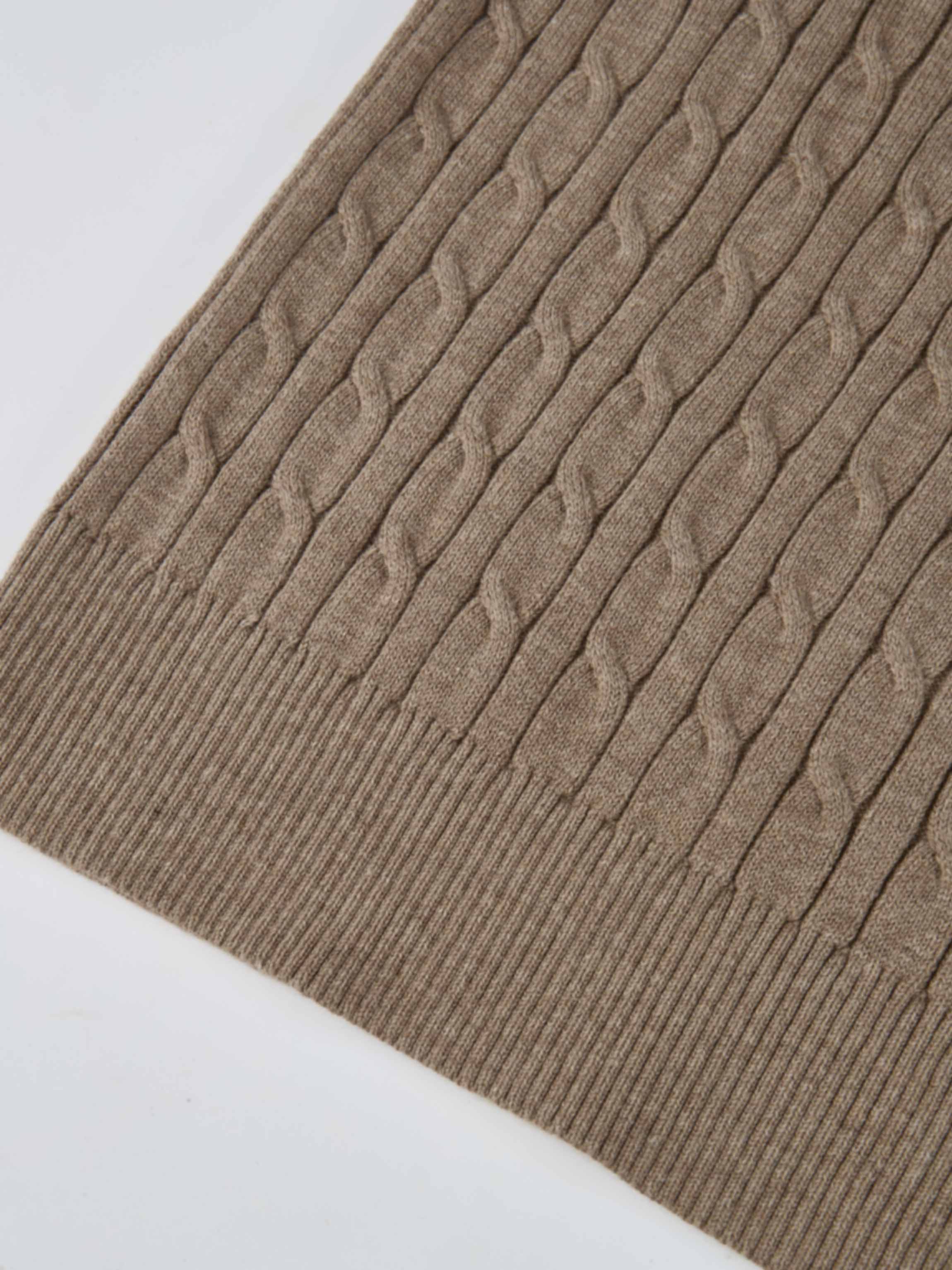 Collared Cable Sweater - Warm Taupe