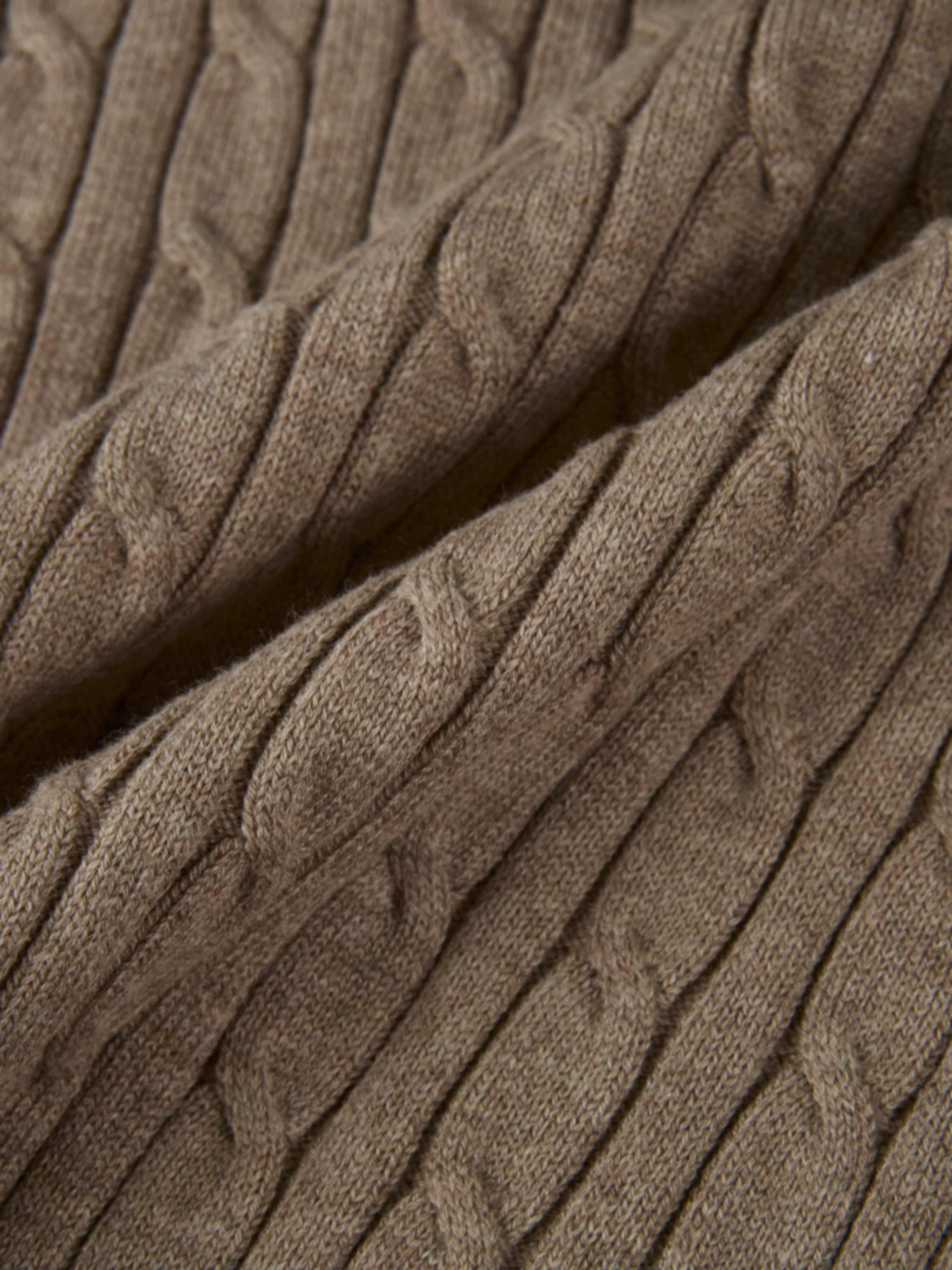 Collared Cable Sweater - Warm Taupe