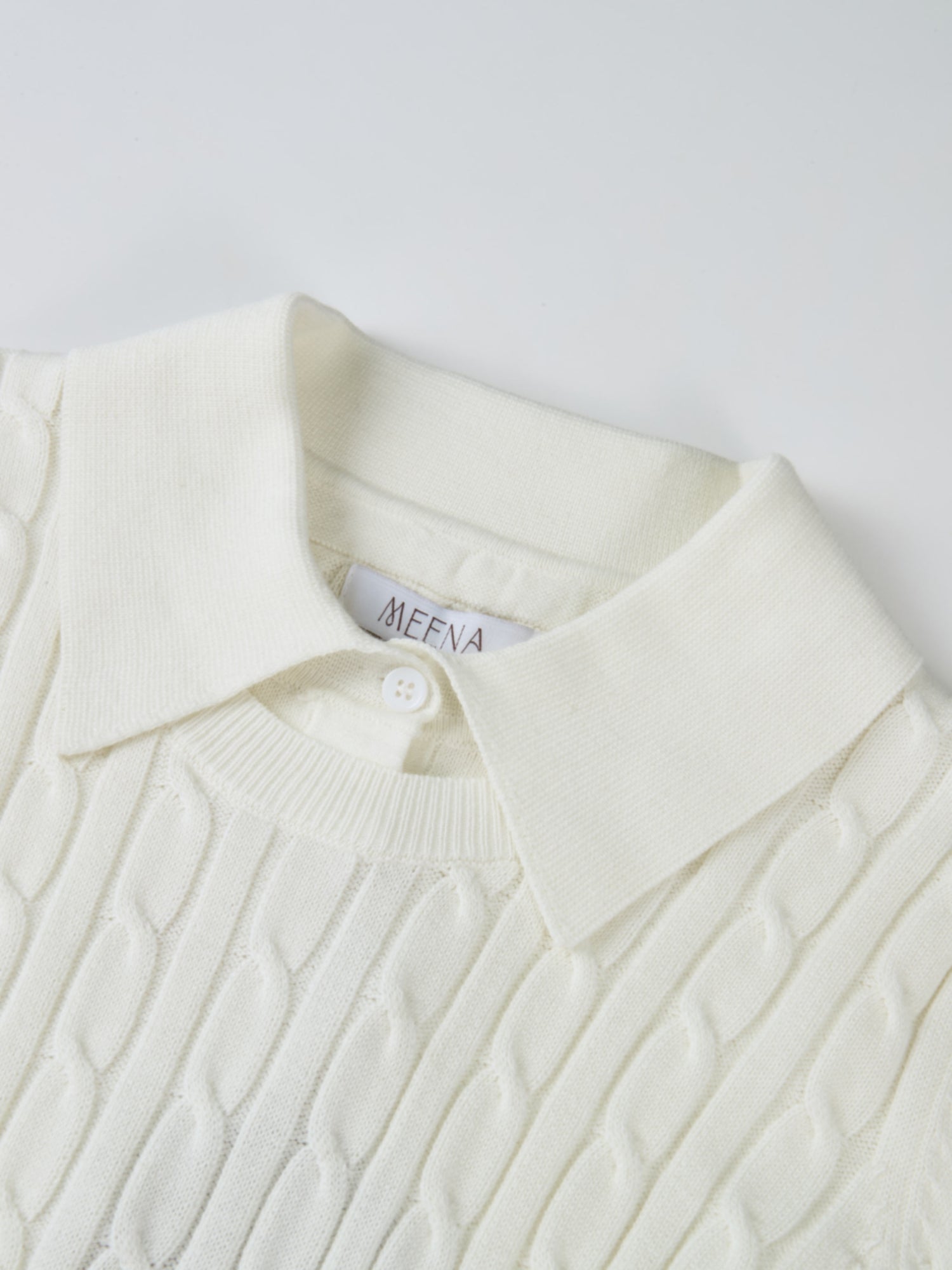 Collared Cable Sweater - Cream