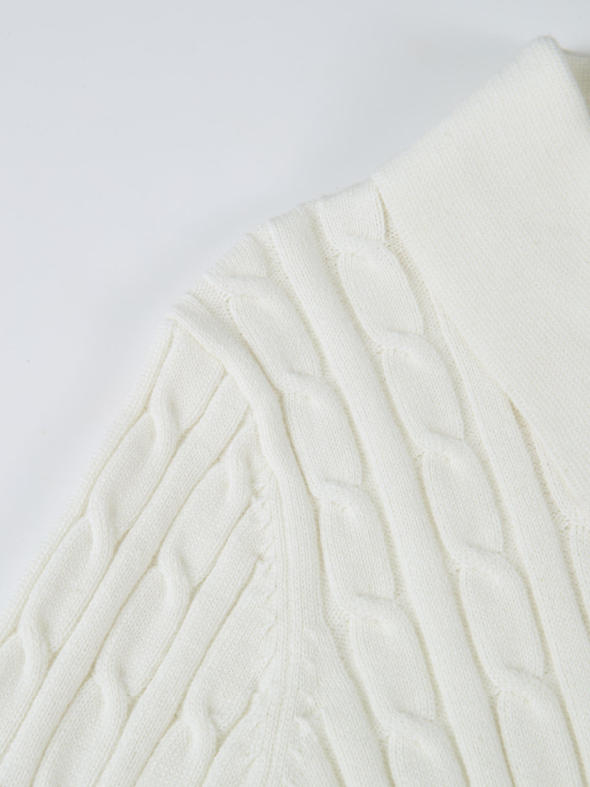 Collared Cable Sweater - Cream