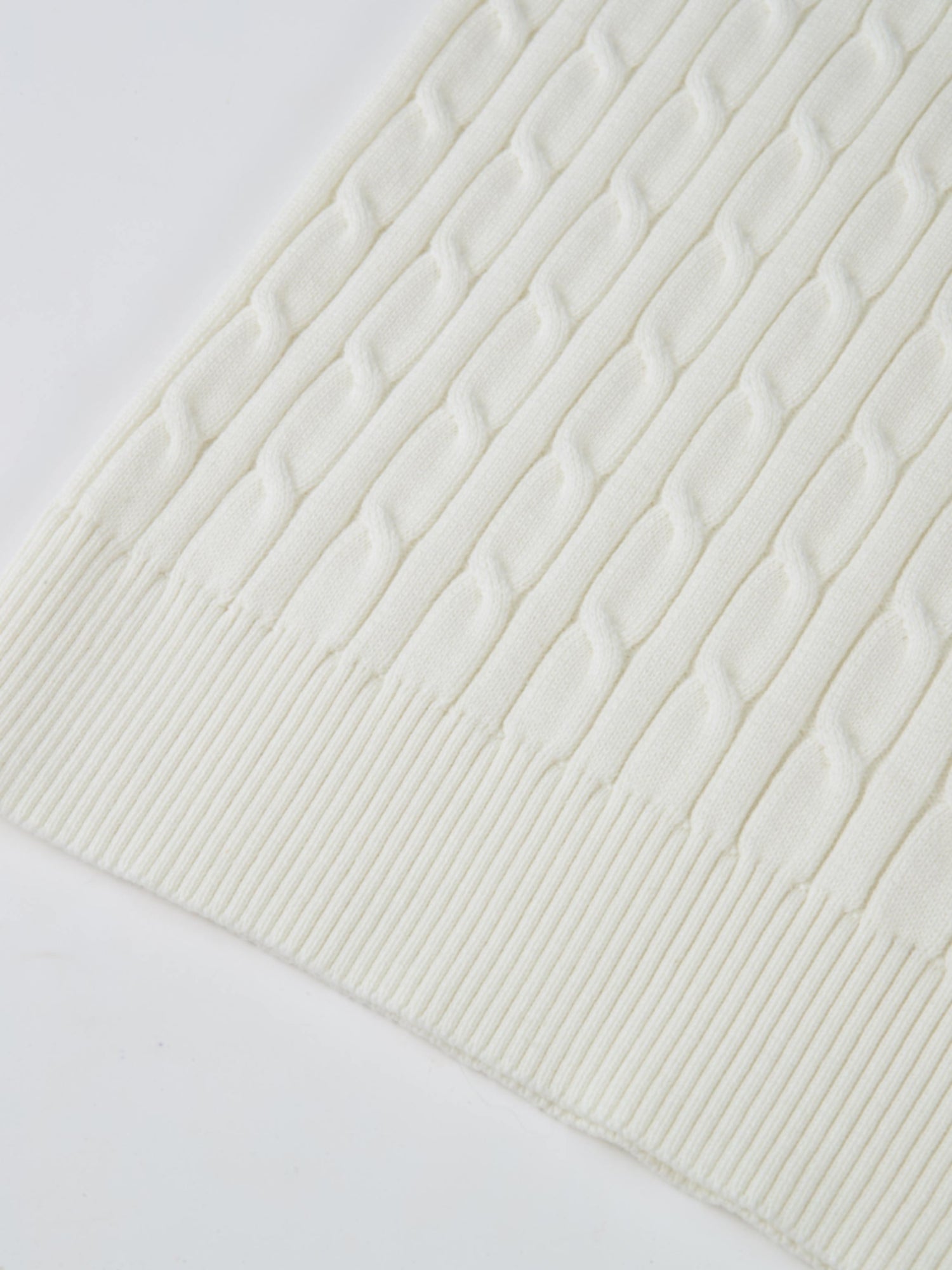 Collared Cable Sweater - Cream