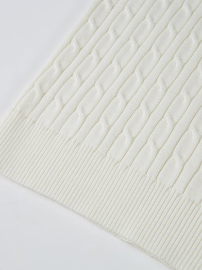 Collared Cable Sweater - Cream