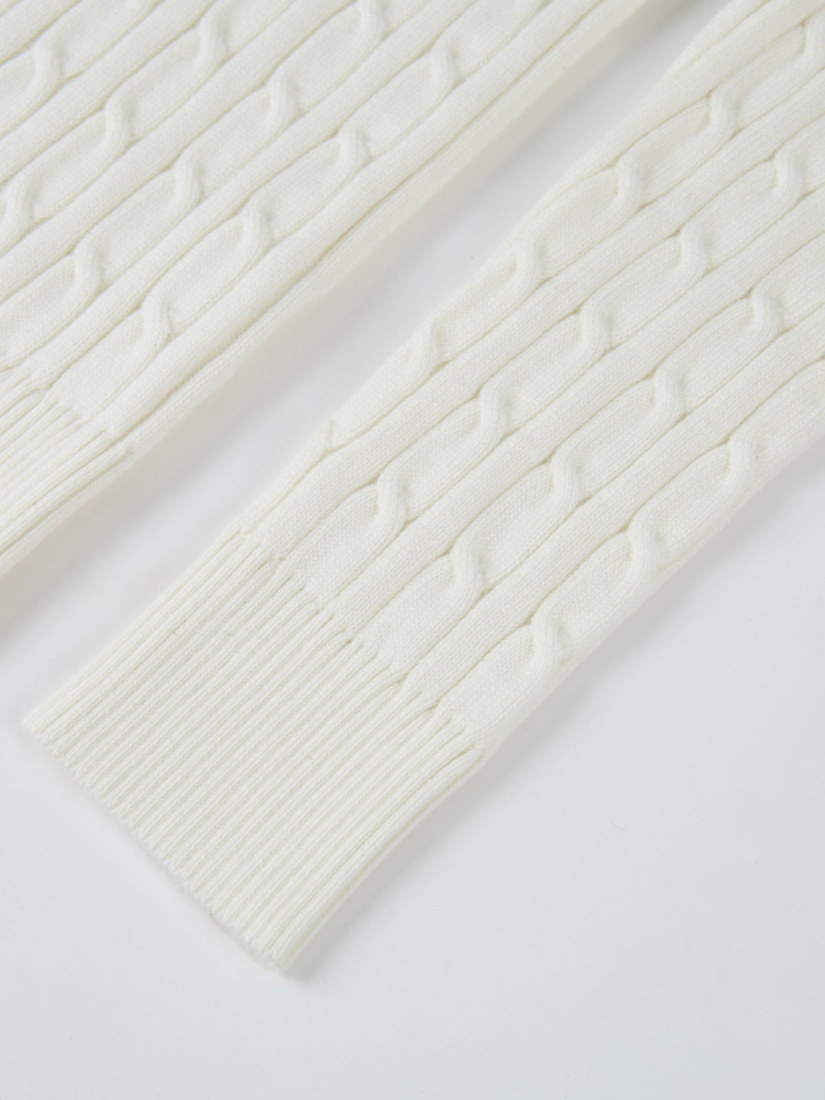 Collared Cable Sweater - Cream